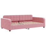 vidaXL Lit de jour avec gigogne et matelas rose 90x200 cm velours