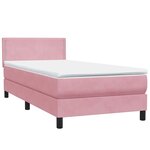 vidaXL Sommier à lattes de lit avec matelas rose 80x220 cm velours