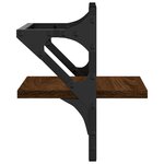 vidaXL Étagères murales avec barres 2 Pièces chêne marron 30x25x30 cm
