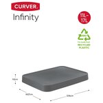 Curver boîtes de rangement 4 pièces avec couvercle 11l+17l anthracite
