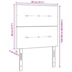 Cabeça de lit LED vidaXL Marron Foncé 80 cm Tissu