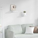 vidaXL Étagère Murale 2 Pièces Marbre blanc 23 x 23 5 x 4 cm