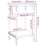 vidaXL Table d'appoint Chêne marron 35x30x60 cm Bois d'ingénierie