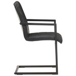 vidaXL Chaises à manger cantilever lot de 6 noir cuir véritable