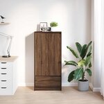 vidaXL Armoire tiroir chêne marron 55 5x34x119 5 cm bois d'ingénierie