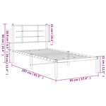 vidaXL Cadre de lit métal avec tête de lit blanc 90x200 cm