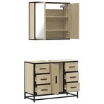 vidaXL Ensemble de meubles de salle de bain 2 Pièces chêne sonoma