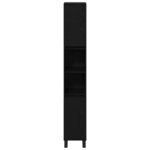 vidaXL Cabinet de salle de bain avec porte Chêne noir 30 x 30 x 190 cm