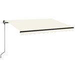 vidaXL Auvent manuel rétractable avec LED 350x250 cm Crème