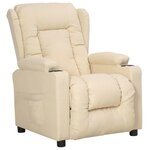 vidaXL Fauteuil inclinable Crème Tissu