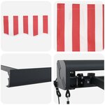 vidaXL Auvent Rétractable Rouge et blanc 500 × 300 cm Tissu  Métal
