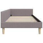 vidaXL Cadre de lit d'angle avec tête de lit Taupe 100 x 200 cm tissu