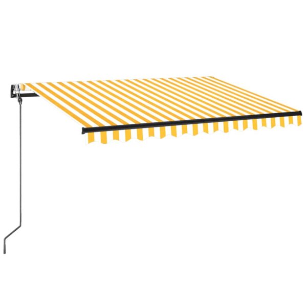 vidaXL Auvent automatique capteur de vent/LED 350x250cm Jaune et blanc