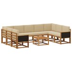 vidaXL Ensemble de canapés d'extérieur 10 pc Naturel et Beige