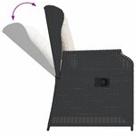 vidaXL Salon de jardin 3 Pièces avec coussins Noir Résine tressée