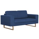 vidaXL Ensemble de canapé 2 Pièces Tissu Bleu
