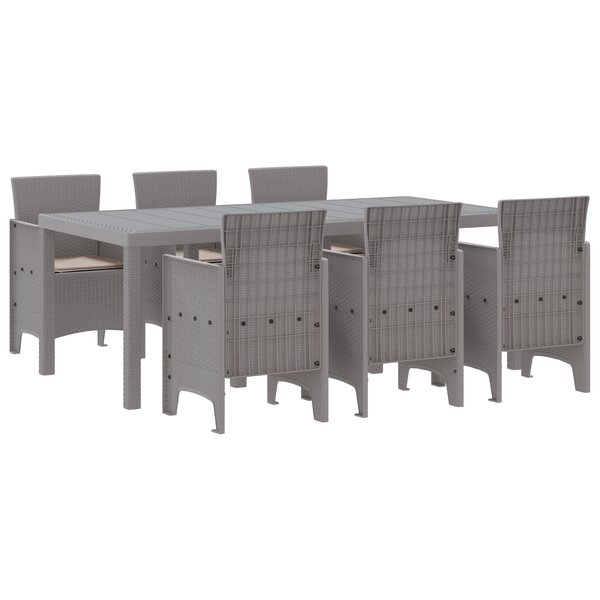 vidaXL Ensemble de salle à manger pour jardin 7 Pièces Gris clair
