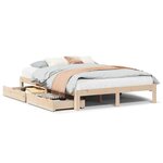 vidaXL Cadre de lit avec tiroirs sans matelas 120x190 cm
