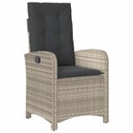 vidaXL Ensemble à manger de jardin et coussins 7 Pièces gris clair rotin