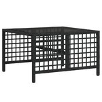 vidaXL Salon de jardin d'angle 3 Pièces avec coussins noir résine tressée
