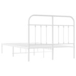 vidaXL Cadre de lit métal sans matelas et tête de lit blanc 120x190 cm