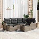 vidaXL Ensemble de canapé de jardin 7 Pièces Gris 234 x 124 x 85 cm