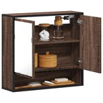 vidaXL Armoire à miroir de salle de bain chêne marron bois ingénierie
