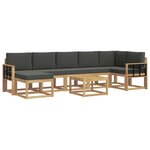 vidaXL Ensemble de canapés d'extérieur 8 pc Blanc et anthracite