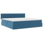 vidaXL Lit de Rangement avec matelas Bleu foncé 200 x 200 cm Velours
