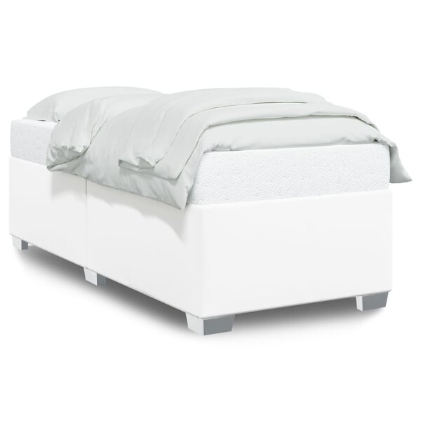 vidaXL Cadre de lit Blanc 100x200 cm Similicuir