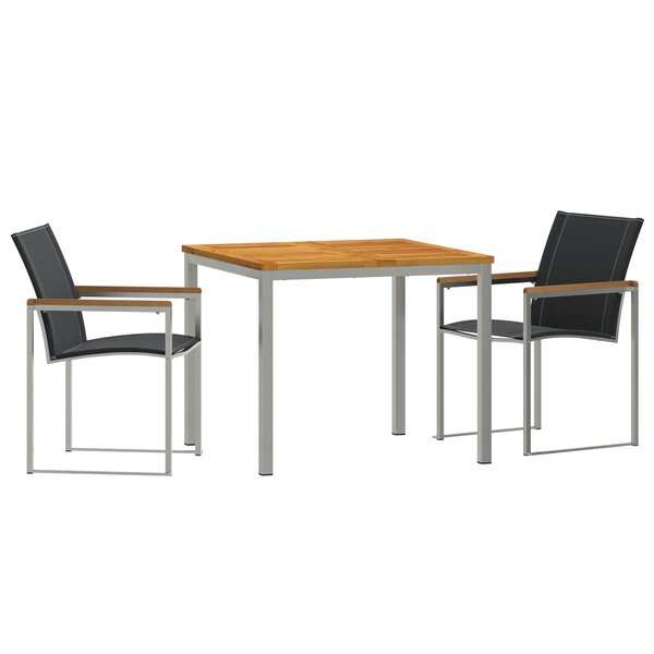 Ensemble de salle à manger de jardin 3 pièces en bois d'acacia solide vidaXL