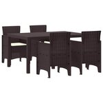 vidaXL Ensemble de salle à manger pour jardin 5 Pièces Marron Rattan Polt