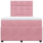 vidaXL Sommier à lattes de lit avec matelas Rose 120x200 cm Velours