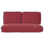 vidaXL Set de coussins de palette 3 Pièces Bordeaux 120 x 60 x 12 cm