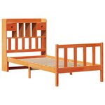 vidaXL Lit bibliothèque sans matelas cire marron 75x190 cm pin massif