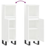 vidaXL Armoire de salle de bain blanc brillant 30x30x100 cm