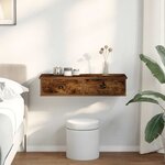 vidaXL Étagère murale avec tiroirs chêne fumé bois d'ingénierie