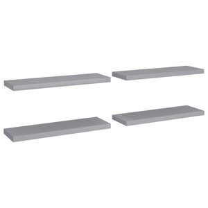 vidaXL Étagères murales flottantes 4 Pièces gris 80x23 5x3 8 cm MDF