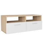 vidaXL Meubles TV 2 Pièces Bois d’ingénierie 95x35x36 cm Chêne et blanc