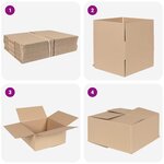 vidaXL Boîte Pliable 50 Pièces Marron 30 x 30 x 15 cm Carton