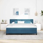 vidaXL Lit à ressort LED avec matelas Bleu foncé 180 x 200 cm Velours