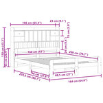vidaXL Lit bibliothèque sans matelas cire marron 160x200 cm pin massif