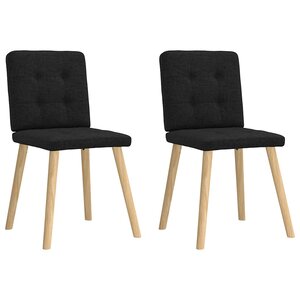 vidaXL Chaises à manger lot de 2 noir tissu
