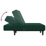 vidaXL Canapé-lit à 2 places avec repose-pied vert foncé velours