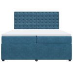 vidaXL Sommier à lattes de lit et matelas Bleu foncé 200x200cm Velours