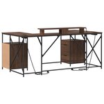 vidaXL Bureau Chêne marron 182 x 101 x 87.5 cm Bois d'ingénierie
