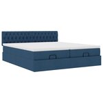 VidaXL Cadre de lit ottoman avec matelas bleu 160x200 cm tissu