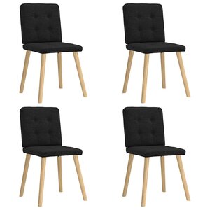 vidaXL Chaises à manger lot de 4 noir tissu