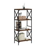 vidaXL Bibliothèque 4 niveaux chêne brun 59x35x132cm bois d'ingénierie