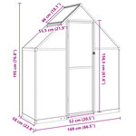 vidaXL Serre avec cadre de base argent 169x58x195 cm aluminium